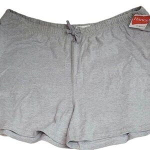 NEW Hanes Originals Women 4X Plus Drawstring shorts stretchy Gray athleisure NWT